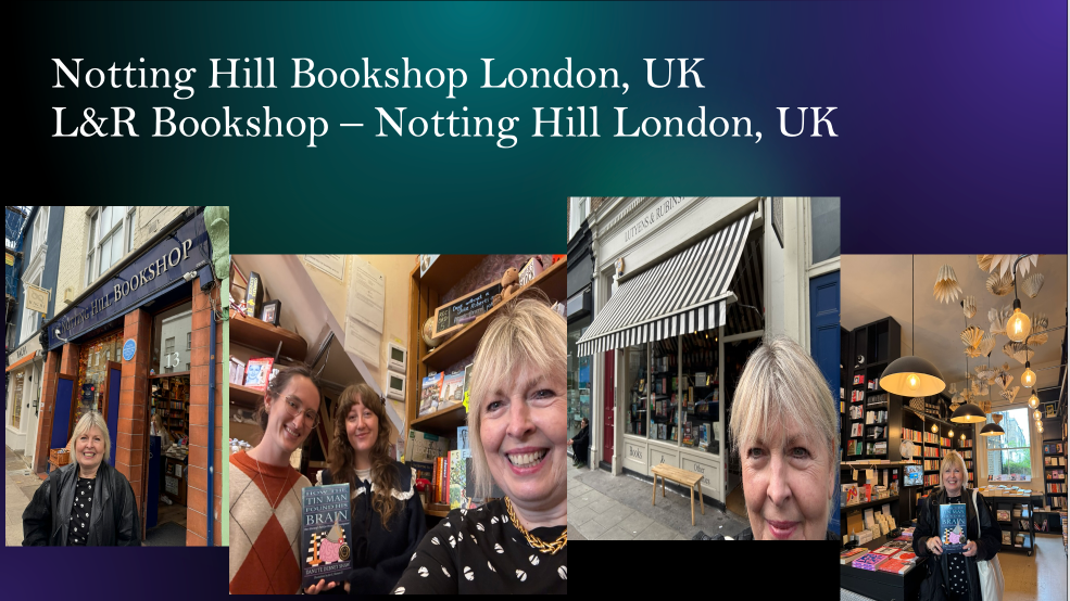 How The Tin Man Found His Brain Goes To Notting Hill and L&R Bookshop, London, UK